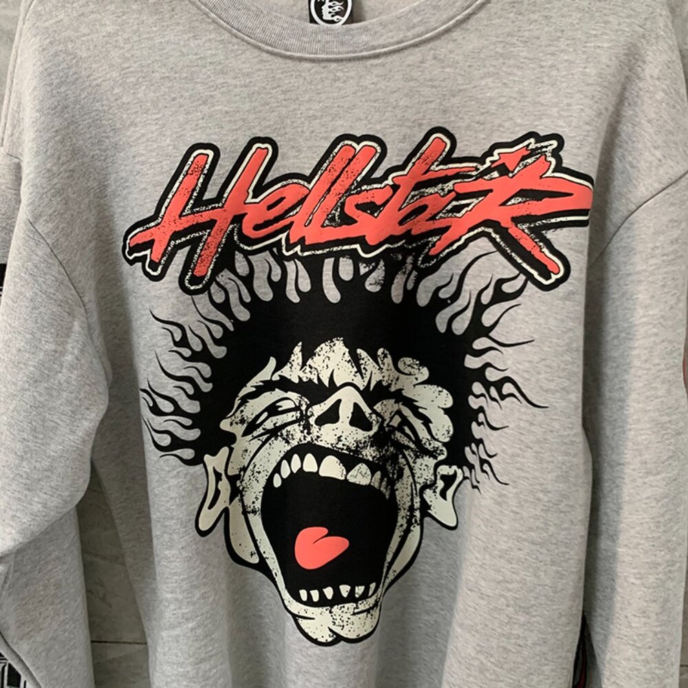 Hellstar Records Grey Crew Neck Cotton - Picture 3 of 6